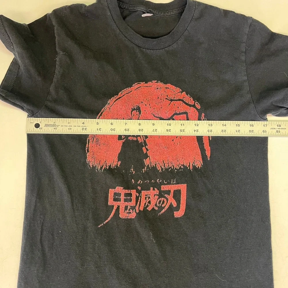 Demon Slayer Tanjiro Kamado Graphic T-Shirt Black Kids Anime Manga Tee Size‎ 12